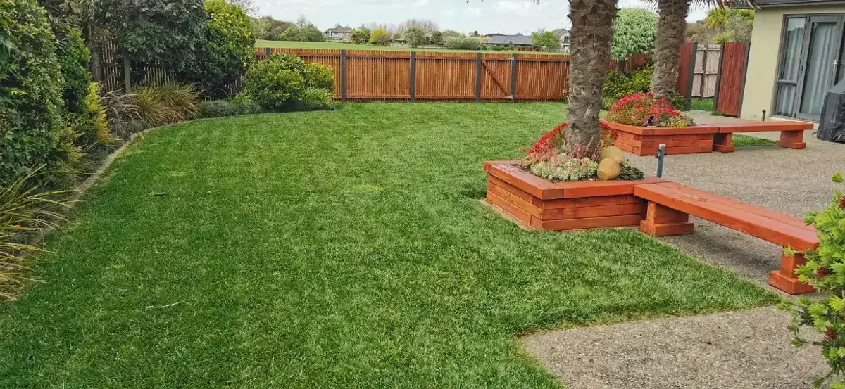 Freshly mowed lawn by Dunedin Mowing, offering reliable lawn care services