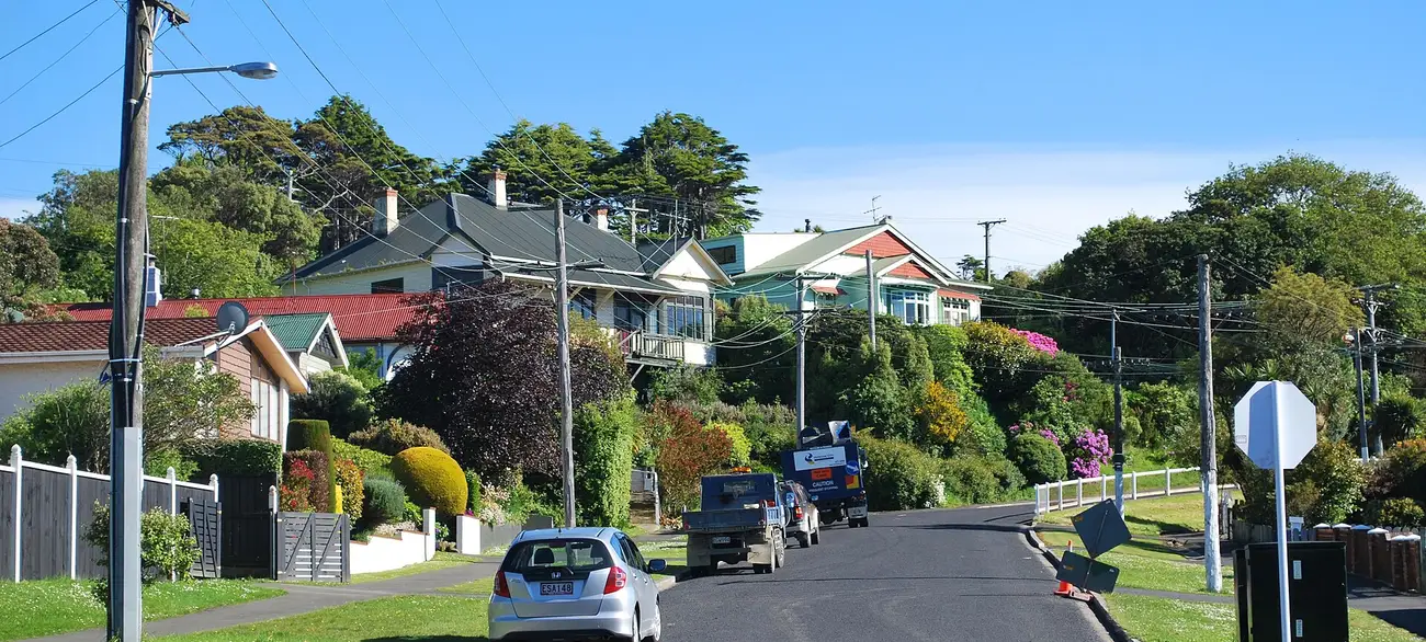 Musselburgh Rise shopping strip in Dunedin
